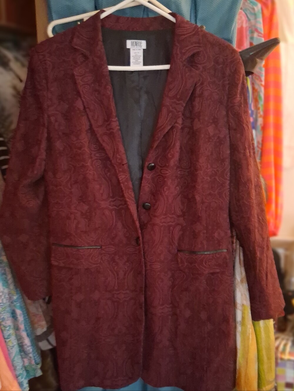 Vintage Y2k Monroe & Main Smoking Jacket/ Teddy Boy Coat